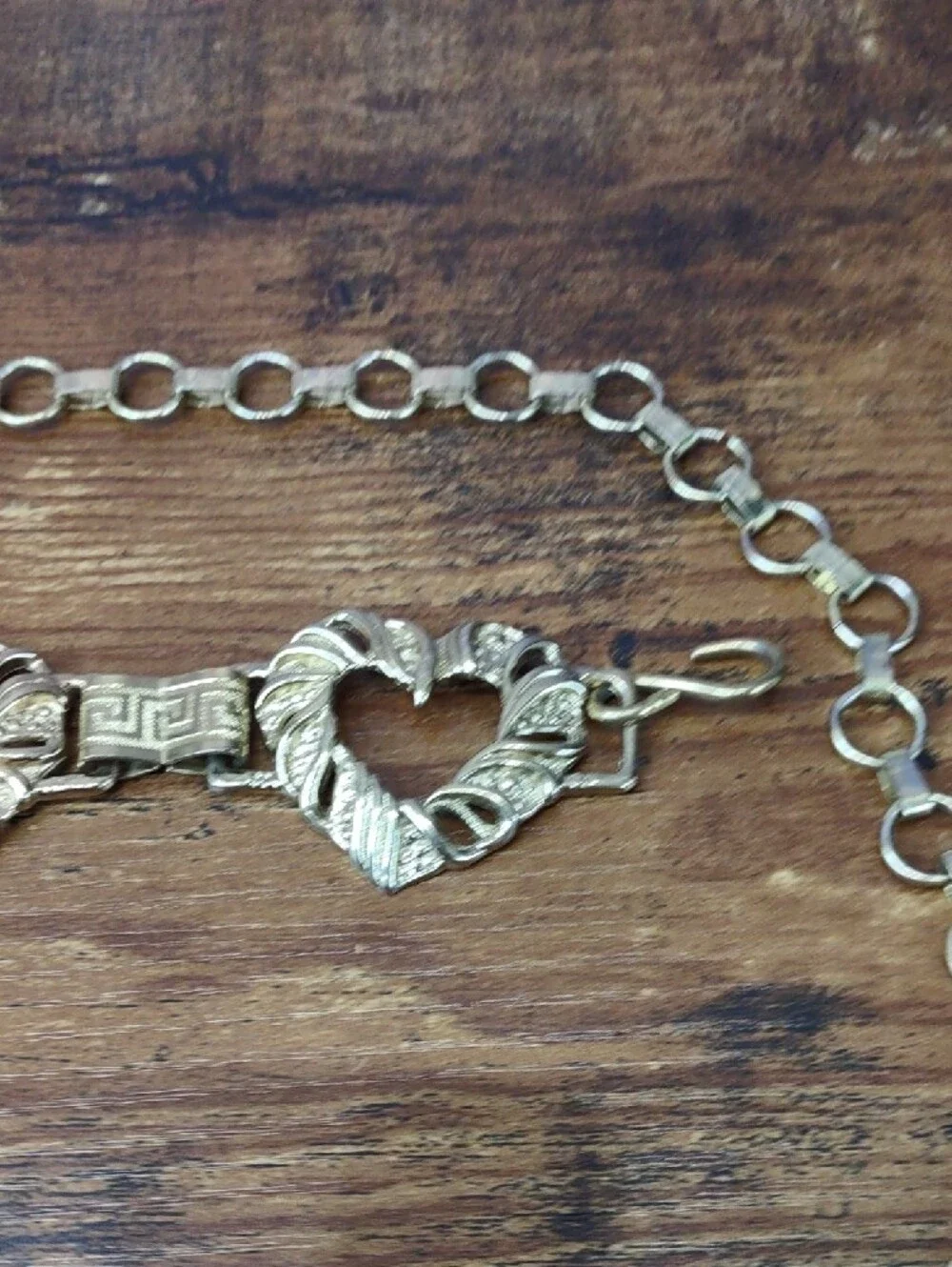 Vintage Gold Heart-Link Waist Chain Belt